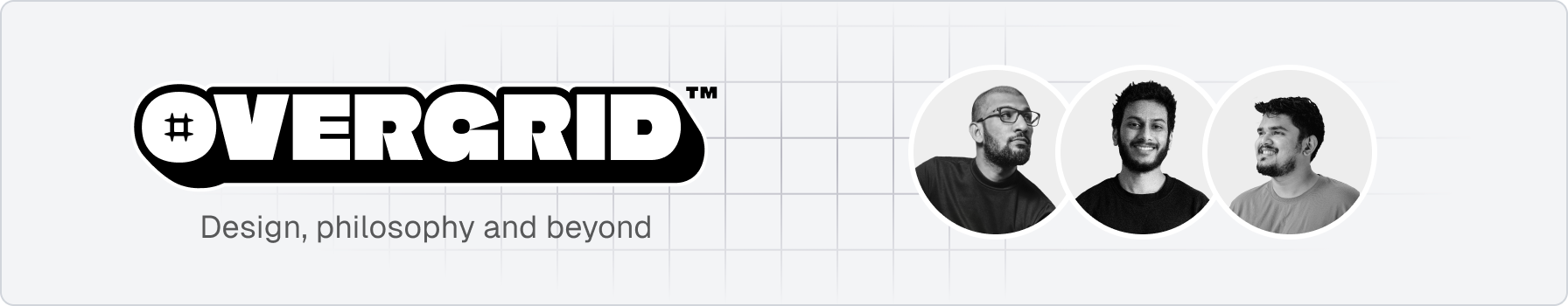 overgrid podcast banner with hosts