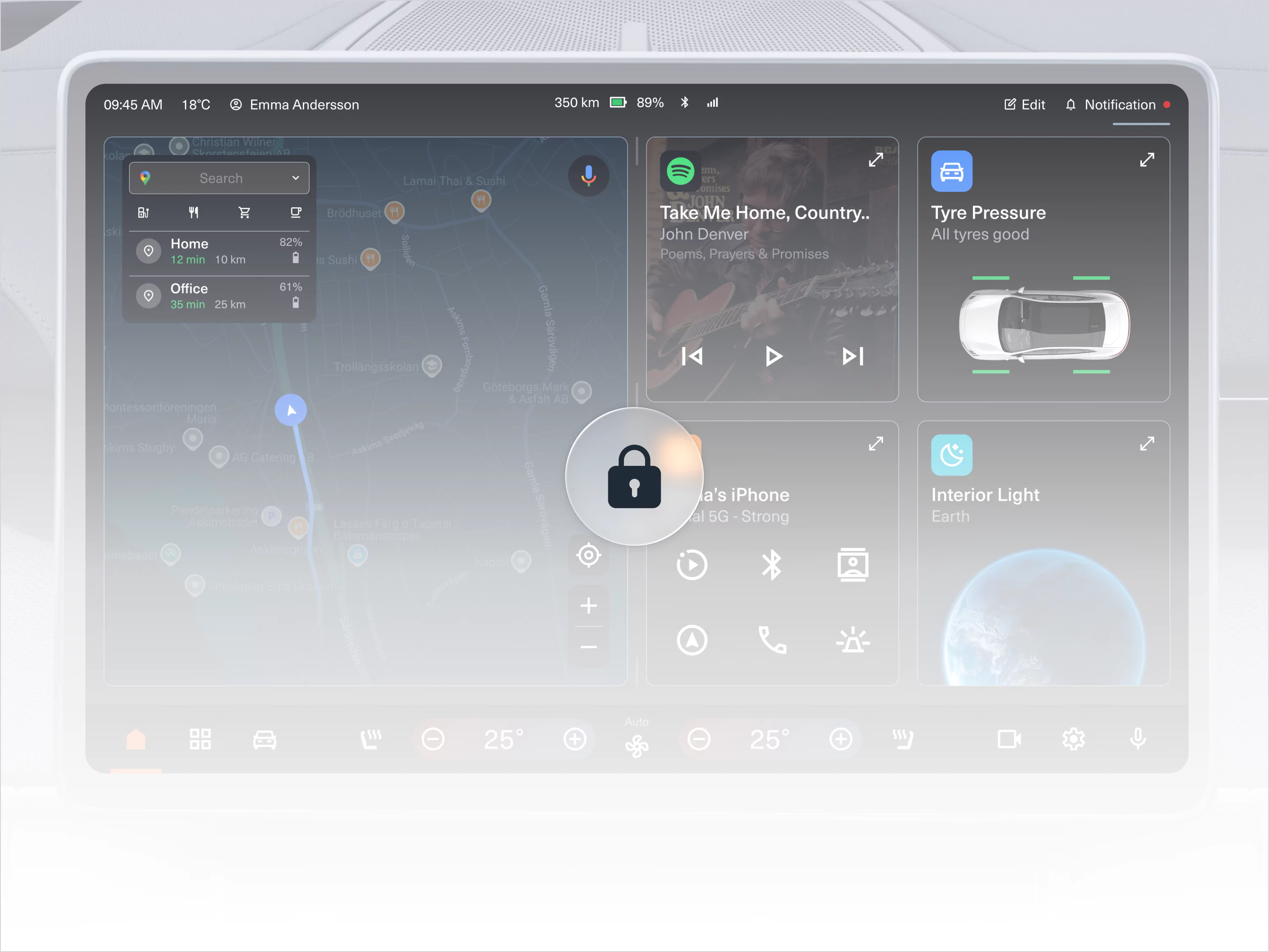 modular interface for infotainment system
